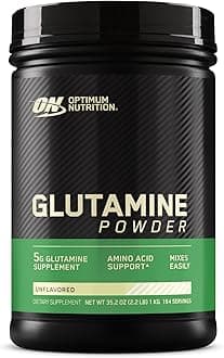 Optimum Nutrition (ON) L-Glutamine Muscle Recovery Powder - Unflavoured, 1000 Grams, 205 Servings