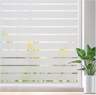 Viseeko Blinds Style Window Privacy Film, Decorative Frosted Static Clings for Glass Windows, Anti UV Vinyl Coverings Film for Home,Glass Door,Bathroom,Office 17.5 x 78.7 Inch