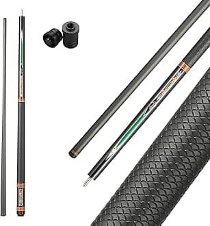 CROWN ME Carbon Fiber Pool Cue Stick, 12.5mm Tip Soft Grip Billiard Carbon Fiber cue, Weight 20OZ Cue Stick, 58" Pool Table Sticks