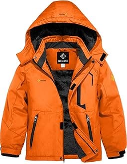 GEMYSEBoy's Winter Waterproof Ski Jacket Mountain Windproof Fleece Coat with Hood
