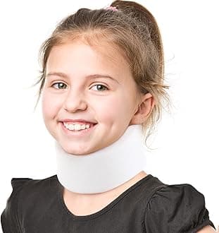 Kids Neck Brace for Neck Pain and Support - Soft Foam Pediatric Cervical Collar for Sleeping - Adjustable Youth Neck Support for Children Whiplash, Torticollis and Injury Support(L)