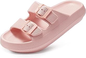 DodowWomens Slide Sandals Adjustable Soft Cloud Comfort Slip On Flat Sandals