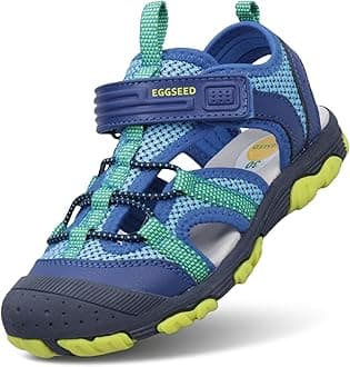 Boys Sport Sandals Summer Closed Toe Hook Loop Outdoor Athletic Walking Shoes (Toddler/Little Kid/Big Kid)