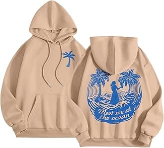 Pink Pom Puff Hoodie for Teen Girls Graphic Hoodie Cute Preppy Sweatshirt Long Sleeve Drawstring Tops With Pockets