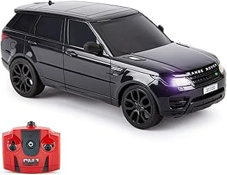 CMJ RC Cars Range Rover Sport Officially Licensed Remote Control Car 1:24 with Working LED Lights, Radio Controlled Super Sports Car (Black)