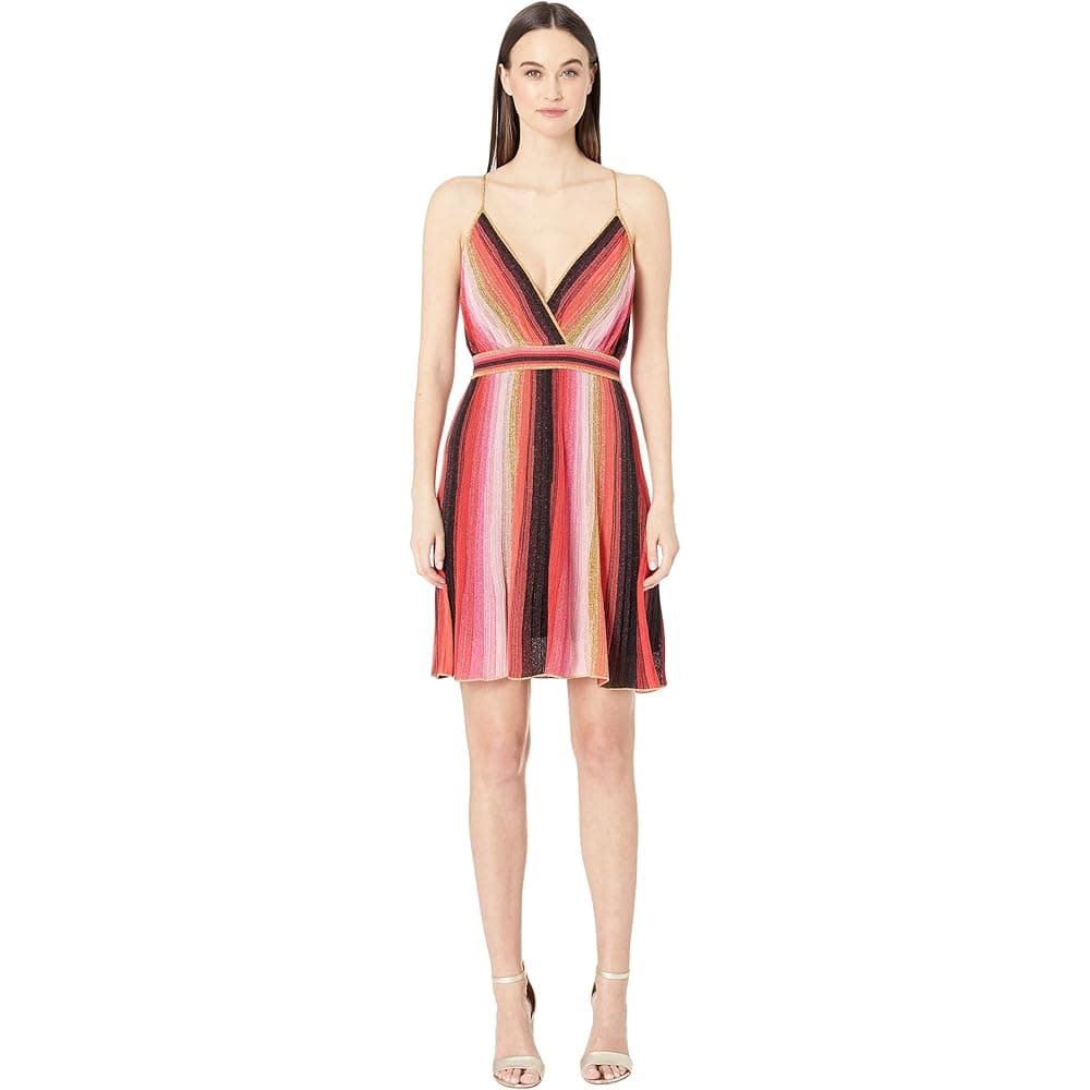 Spaghetti Strap Vertical Stripe Short Dress