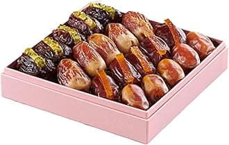 Pastel Petal Gift Set – Small Assorted Dates | Luxury Collection of Plain & Filled Organic Dates | Elegant Pink Gift Box