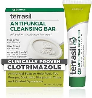 Antifungal Treatment (2-Product Kit 14g Tube + 75g Soap bar) Antifungal Cream with Clotrimazole and Natural Ingredients, Relief for Ringworm, Jock Itch, Athletes Foot, Fungal Yeast Infection