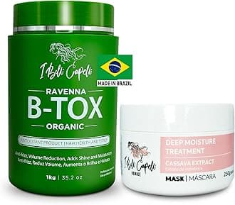 Organic Hair B-toxTreatment & Argan Oil Mask 250g- B-toxCapilar Para el Cabello, Formaldehyde-Free- Cirugia Capilar Para el Cabello- Effect Anti-Frizz, Volume Reduction, Smoothing