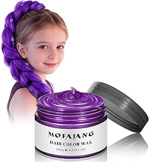 Purple Hair Spray Color Temporary Hair Color Wax, 4.23 Oz Natural Washable Hair Wax Color Spray, Kids Women Temporary Hair Dye Wax Gel Cream Pomades for Christmas Party, Role Playing, Cosplay (Purple)