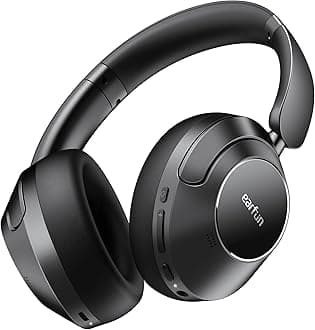 EarFun Wave Pro Hybrid Active Noise Cancelling Headphones, Wireless Over Ear Bluetooth Headphones, LDAC Hi-Res Audio, 80H Playtime, Comfortable Fit, 5-Mic Clear Calls, Multipoint Connection, EQ in APP