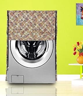 KANUSHI Industries® 100% Waterproof & Dustproof Washable & Dustproof Front Load Automatic Washing Machine Cover (Suitable for 6 Kg, 6.5 kg, 7 kg, 7.5 kg) (VAR-WASMAC-NW-NEW-07-FRONT)