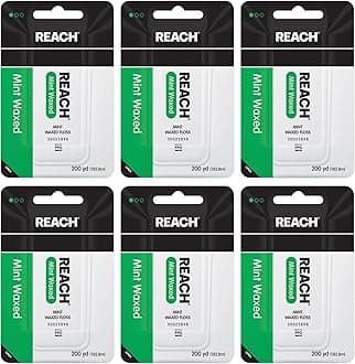 Reach Mint Waxed Dental Floss, 200 Yards (Pack of 6)