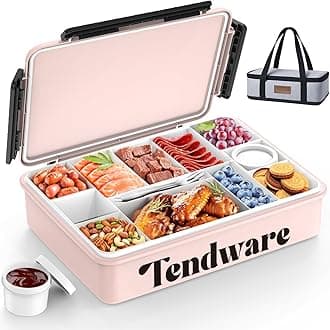 Chilled Portable Snackle Box Container Insulated Bag Keep Food Warm 12 Compartment Divided Serving Tray Reusable Ice Pack Christmas Thanksgiving Gift Essentials for Charcuterie Snack Road Trip Picnic