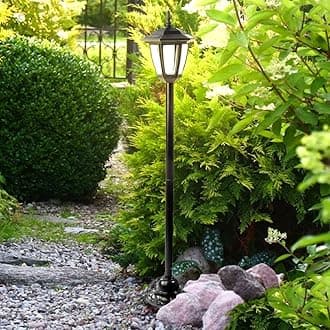 Garden Mile Large Outdoor Solar Lamp Post Lights - 1.1m Solar Powered Victorian LED Garden Lamp Post Durable Outdoor garden lights solar powered waterproof for Garden, Pathway, Driveway, Entrance
