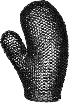 SupracorStimulite Bath Mitt - Exfoliating Glove, Honeycomb Face and Body Scrubber, Spa and Shower Loofah, Firm Texture, Black