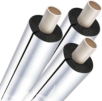 Pipe Insulation Lagging Antifreeze Foam Tube 4/5" Thickness Aluminum Foil Pipe Cover ID 3/5"-13-7/8" Solar Water Pipe Protection Cover for Air Conditioning Cold and Hot Pipe(20.0 mm x 20 mm x 95 cm)
