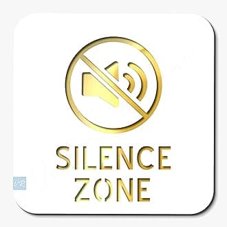 Premium WHITE GOLD Finish Acrylic SILENT ZONE DOOR Sign Easy to Mount Self-Adhesive Tape Signage for Hotel Office Resort Society Corporate Business Hospital