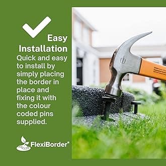 FlexiBorder - Lawn Edging - Flexible Garden Edging Border for Grass Lawns - Pathways - Raised Borders - Artificial Grass - Brown - 2 x 1m Lengths