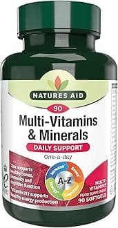 Natures Aid Multivitamins & Minerals with Iron – High Strength One-a-Day Multi-Vitamin Formula – Supports Energy, Immunity & Bone Health – Non-GMO, Gluten-Free – 90 Easy-Swallow Softgel Capsules