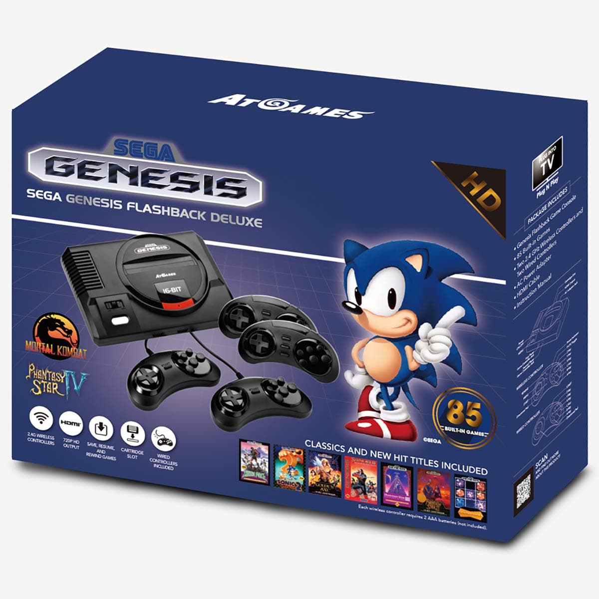 SEGA Genesis Flashback HD Console with 85 Games and 4 Controllers