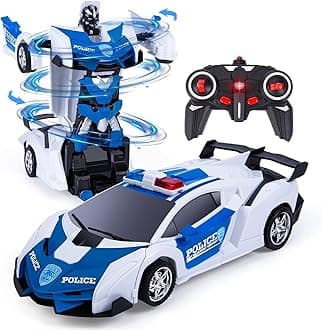 Sponsored Ad – Thedttoy Transforming Toys Remote Control Transform Car 2 in 1 Remote Control Cars for Kids Boys Age 5-12, Deformation Robot RC Police Car for Kids Boys Girls (White)