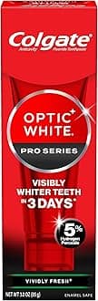 Optic White Pro Series Vividly Fresh Hydrogen Peroxide Toothpaste, Teeth Whitening Toothpaste, Effectively Removes Tea, Coffee, and Wine Stains, Enamel-Safe for Daily Use, 3.0 oz