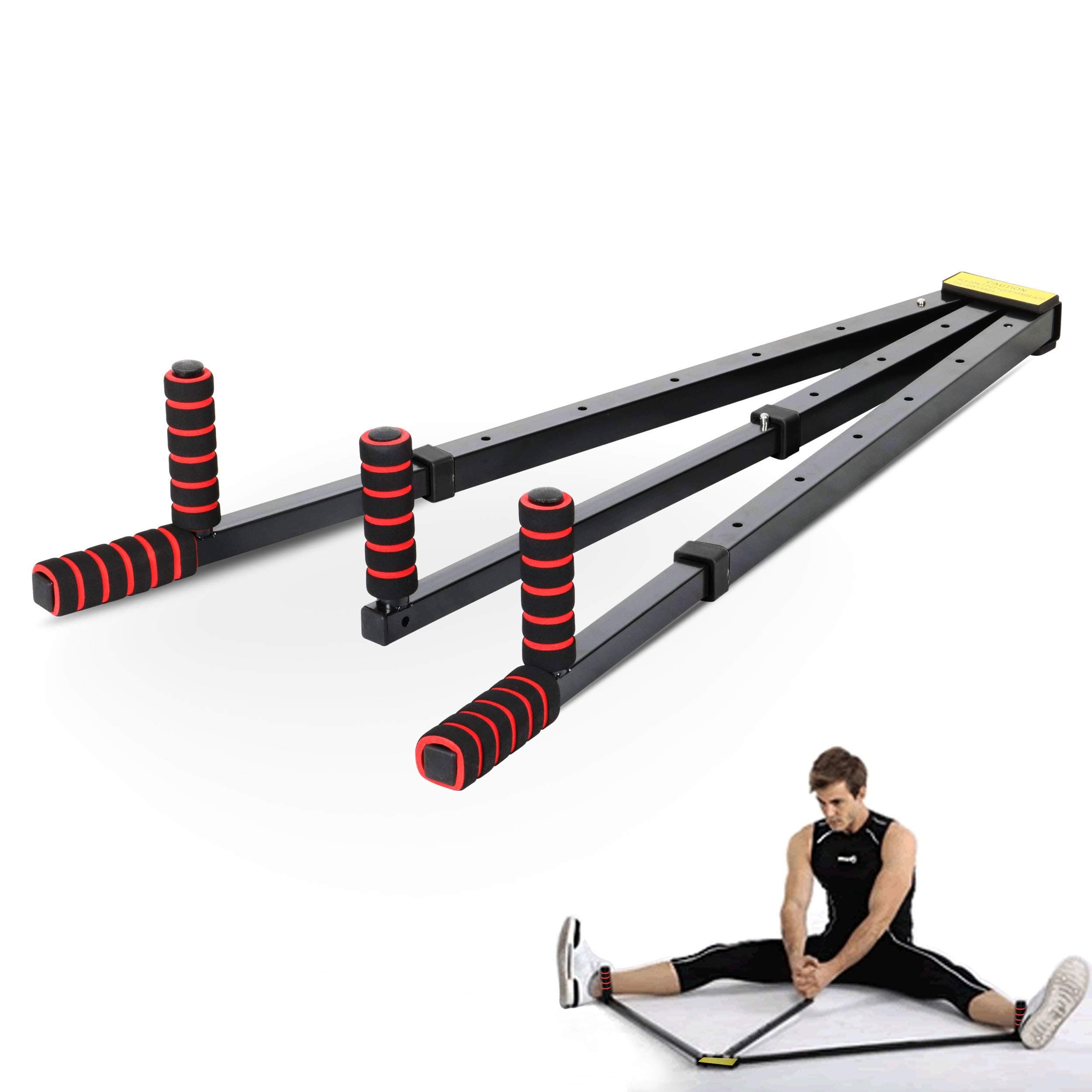 Leg Stretcher - Heavy Duty 3 Bar Leg Split Stretching Machine, Gymnastic Portable Flexibility Extension Equipment for Ballet, Ballet, Yoga, Dance, Martial Arts, MMA, Home Gym, Black