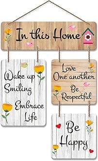 Artvibes In This Home Decorative Wall Art MDF Wooden Wall Hanger for Living Room | Bedroom | Home Decor | Office | Gift | Quotes Decor Items | Wall Hanging For Home Decoration | Modern Art(WH_6508N)