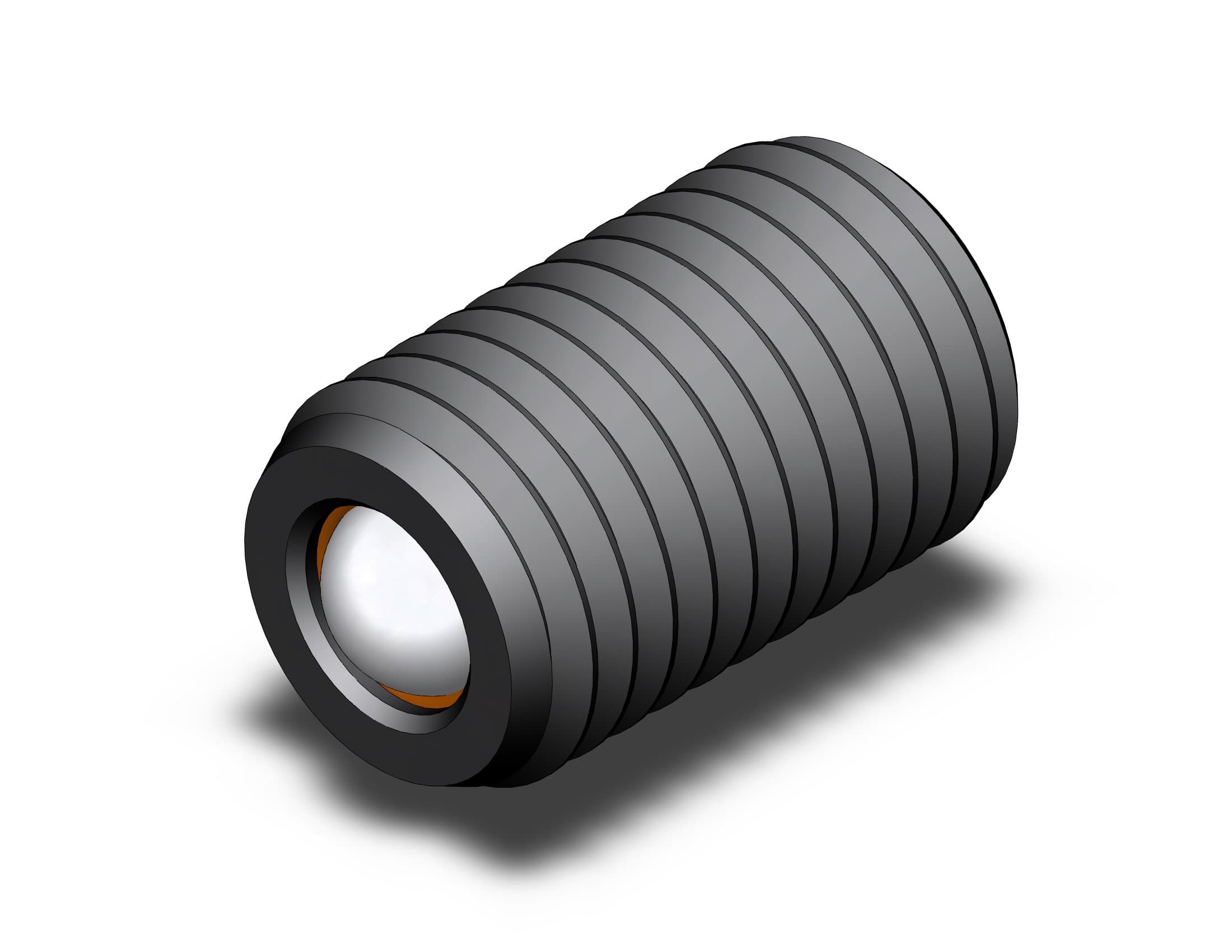 Fairlane TST-1114-DB Threaded Thrust Screw - 1-14 x 1 in - Round Delrin Ball