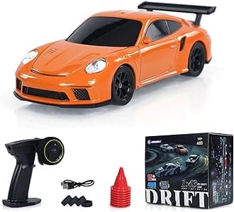 TOUCAN RC HOBBY Remote Control Mini Drift Car 1:43 Race Car Toy Radio Lights Traffic Safety Cone Without a Gyro