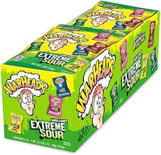 Warheads Mega Extreme Sour Hard Candy 1-Ounce Packs (Pack of 12)