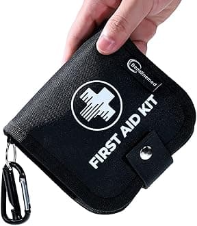 Mini First Aid Kit - 137 Piece Small Emergency Medical Kit for Home, Car, Travel, Camping & Outdoor Activities (Black)