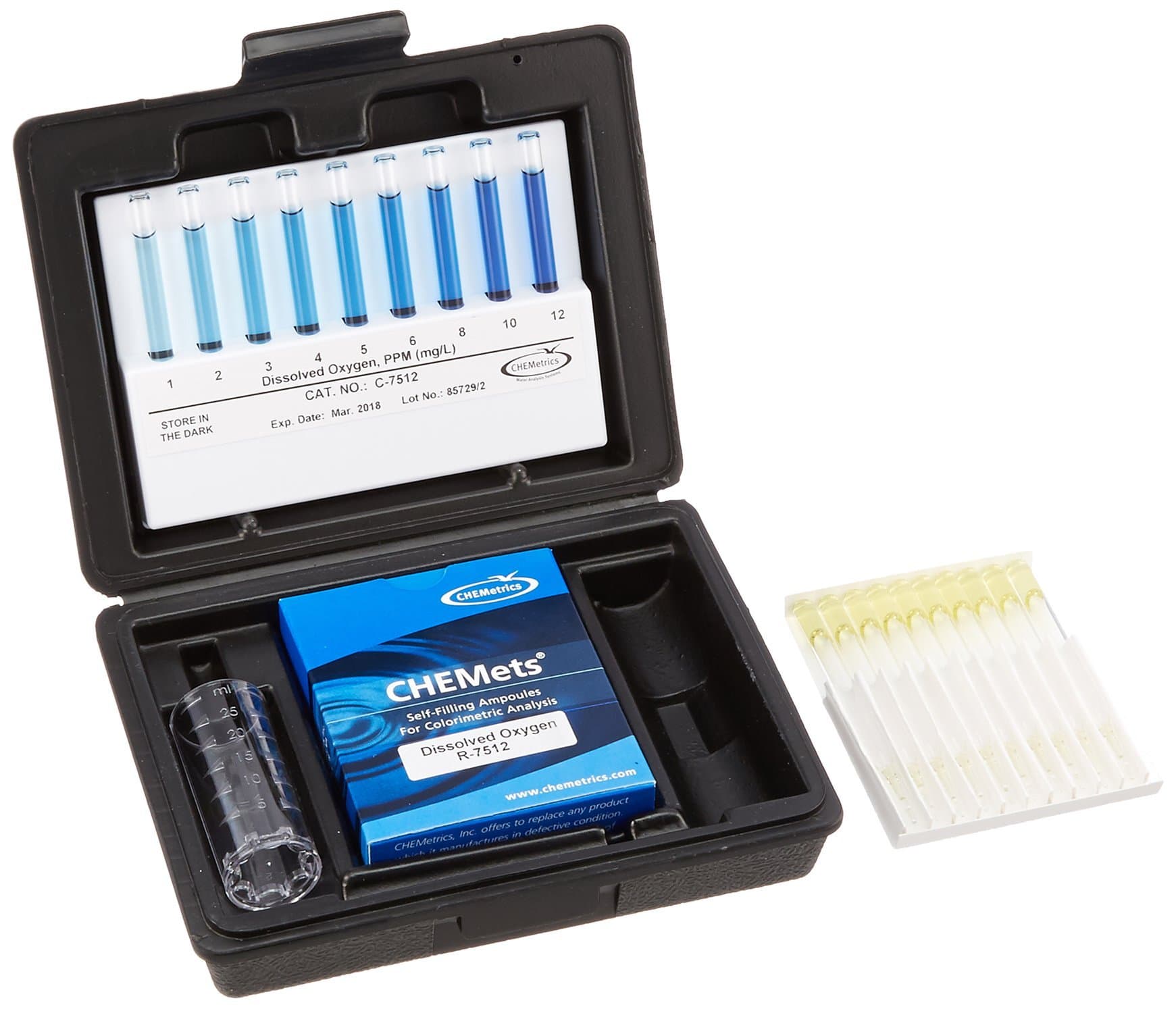 - CHEMetrics K-7512 Dissolved Oxygen Kit, 1-12 ppm Range, 1 ppm MDL
