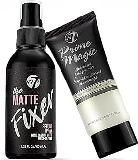 – W7 Prime Magic & The Fixer Matte Set - Makeup Primer & Setting Spray Duo for a Smooth, Matte Finish - Pore Minimiser & Shine Control - Quick-Drying, Non-Sticky - Vegan & Cruelty-Free