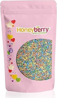 HONEYBERRY INCLUSIONS Pastel Colours Sugar Strands Mix 200g - Premium Edible Decorating Vermicelli Sprinkles for Baking, Cupcake and Cake Decorations, Ice Cream, Dessert and Icing Decoration Toppers