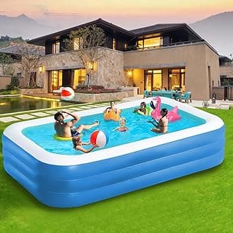 Inflatable Pool for Kids and Adults, Oversized Thickened Family Swimming Pool for Toddlers, Outdoor, Garden, Backyard, Summer Water Party (380 * 190 * 56CM)