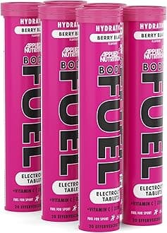 Bodyfuel Hydro Rehydration, Vitamin C 1000mg, Effervecent Tablet (6 Packs of 20) (Berry Blast)