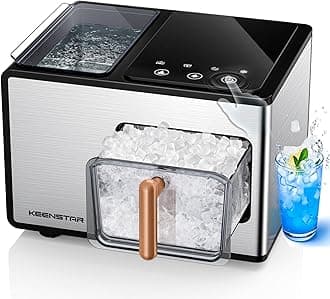 Nugget Ice Maker Countertop, 40lbs/24H, Pebble Ice Maker with Soft Chewable Ice, Self Cleaning Sonic Ice Machine, Stainless Steel w/Touch Screen for Home Office Bar Party- Silver