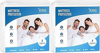 DMI Waterproof Mattress Protector and Mattress Cover, Encased Zippered Fit, Full, Packaging May Vary (Pack of 2)