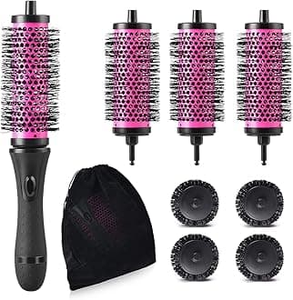 HivexagonRound Hair Brush Set with Detachable Barrels Styling Tool, 4 Barrels 1 Handle BT064