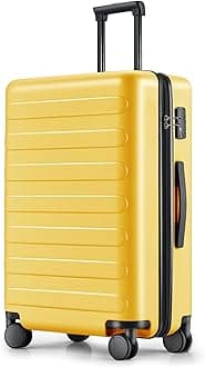 24 Inch Luggage with Spinner Wheels, Checked Luggage, Large Luggage for 5-7 Days Travel, 100% Hardshell PC, TSA Lock, 25.9 X 17.9 X 10.0 (Lemon, Rhine)