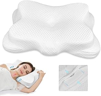 Cervical Memory Foam Pillow (White+ Foam Piece)