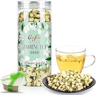 Goofoo Dried Jasmine Flower Buds Petals Decaffeinated Floral Chinese National Tea 100% Natural Pure NonToxic, Ideal for Gift, 1.2 oz