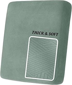 YEMYHOM 【Clearance Stretch 1 Piece Cushion Covers Sofa Chair Seat Cushion Slipcovers Soft Couch Cover Replacement Striped Pattern Furniture Protector with Elastic Bottom (Pea Green)