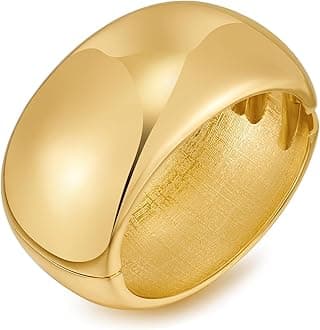 ENSKEFENChunky Gold Cuff Bracelets for Women Wide Gold Bangle Bracelet Hammered Open Wrist Cuff Bracelet Christmas Holiday Jewelry