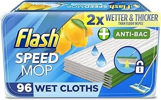 Flash Speedmop Wet Cloth Refills Lemon Anti-Bac 96ct