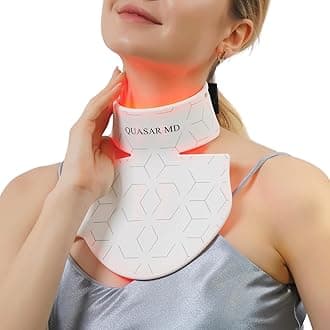 Quasar MD Neck & Décolleté Firming Beauty Device – LED Light Therapy Skin Tone and Texture Enhancement, 630nm and 830nm Dual Wavelengths Emission LED Device, Liquid Silicone