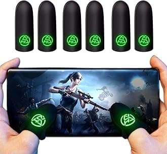 ELECDON Gaming Finger Sleeves for Sweaty Hands, Ultra-Thin Breathable Touchscreen Thumb Gloves, PUBG Gamer Finger Covers for Tablet iPad/Mobile Phone