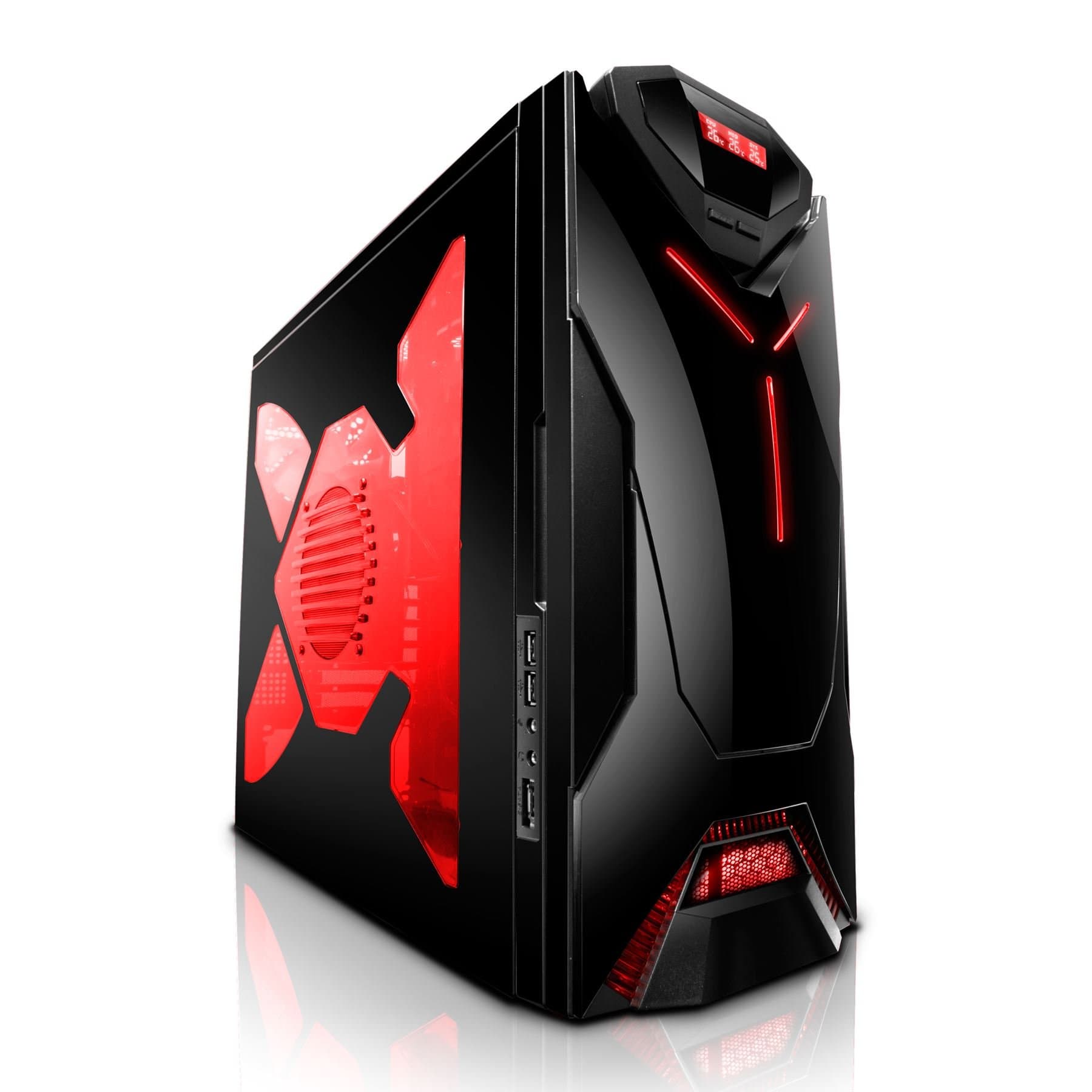 NZXT Guardian Mid Tower Computer Case, Black/Red 921RB - Red (921RB-001-RD)